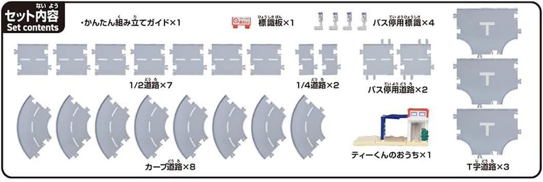 つながるどうろセット(ティーくんのおうち付き)セット内容