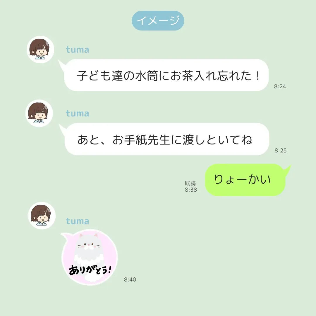 LINEで連絡をとるイメージ図